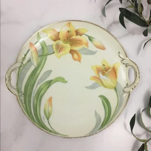 Vintage Doufreux Bavaria Hand Painted Lily Plate - Picture 8 of 8